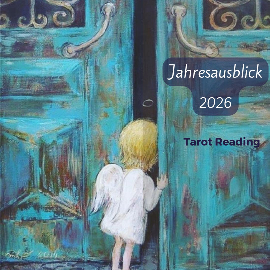 Ein Engel öffnet die Tür und schaut heraus